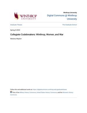 Collegiate Codebreakers: Winthrop, Women, and War