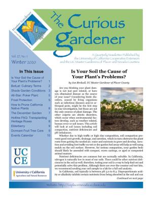 Winter 2020 Curious Gardener Newsletter