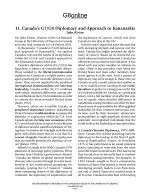 E11 Canada's G7/G8 Diplomacy and Approach to Kananaskis
