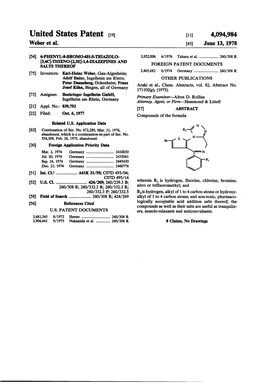 United States Patent (19) 11 4,094,984 Weber Et Al