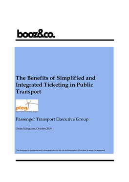 The Benefits of Simplified and Integrated Ticketing in Public Transport