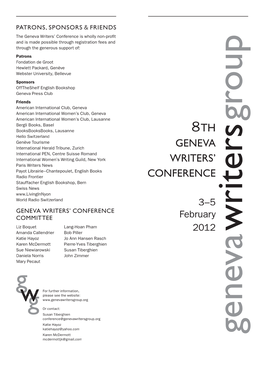 Full Programme of the 2012 Conference