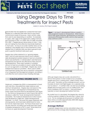 Degree Days to Time Treatments for Insect Pests Marion S