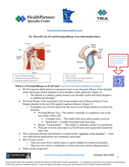 Dr. Myeroff's SLAP and Proximal Biceps Tear Information Sheet