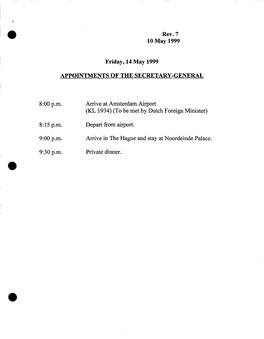 Rev. 7 Friday, 14 May 1999 APPOINTMENTS of the SECRETARY