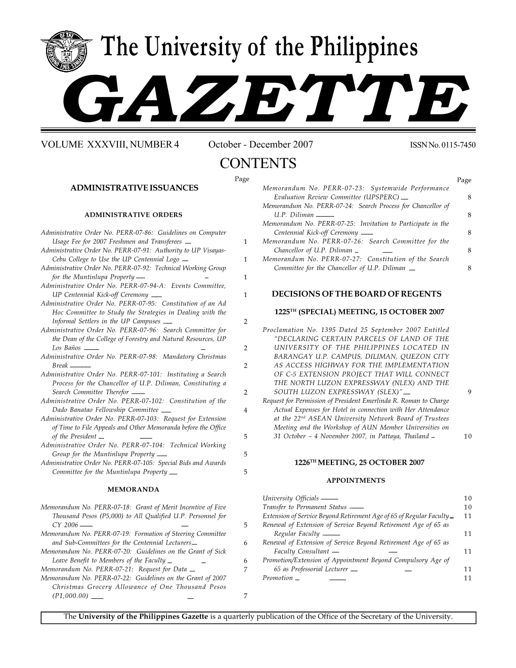 4Q Gazette 2007.Pdf