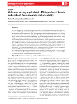 Molecular Sexing Applicable in 4000 Species of Lizards and Snakes? from Dream to Real Possibility