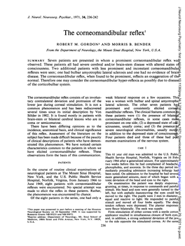 The Corneomandibular Reflex1