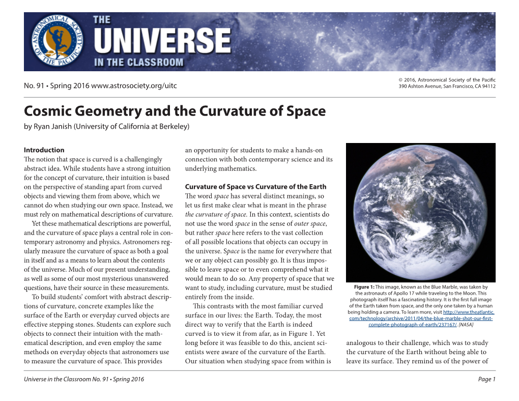 91. Cosmic Geometry and the Curvature of Space