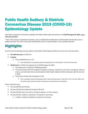 Public Health Sudbury and Districts COVID-19 Daily Epidemiology