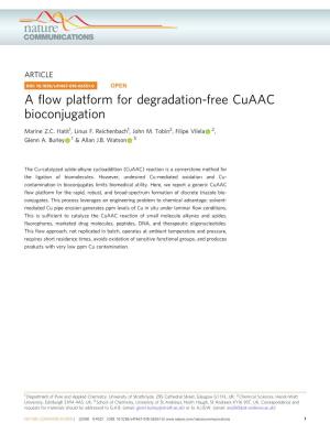 A Flow Platform for Degradation-Free Cuaac Bioconjugation