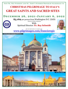 GREAT SAINTS and SACRED SITES December 26, 2021 - January 6, 2022