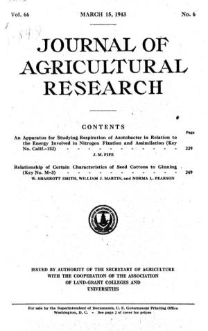 Journal of Agricultural Rbsbarch