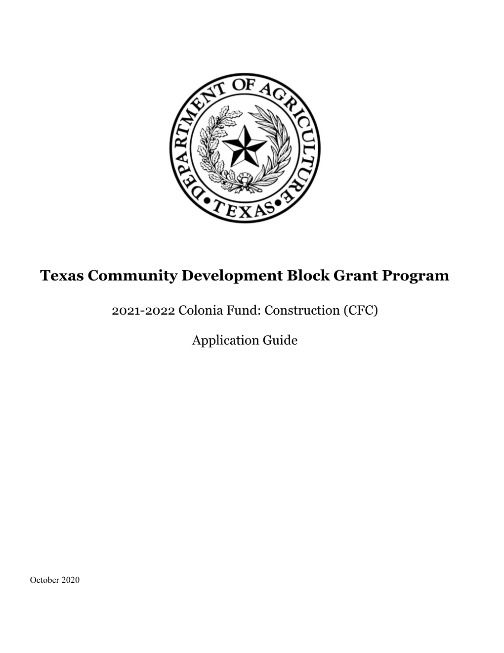 Texas Community Development Block Grant Program