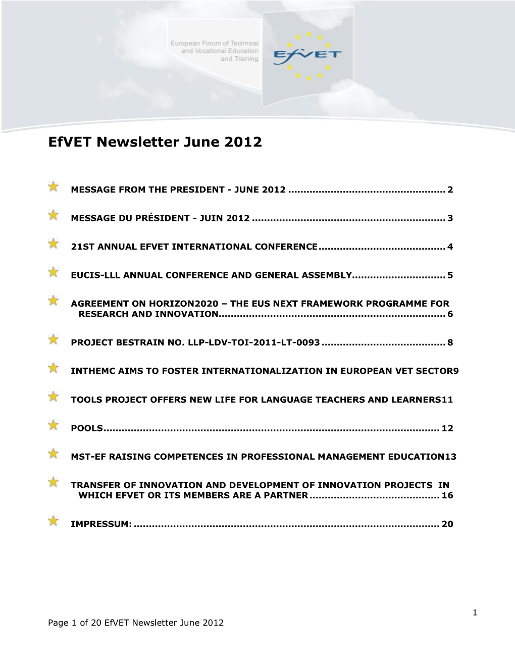 Efvet Newsletter June 2012