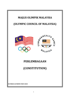 Constitution of Olympic Council of Malaysia)