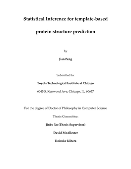 Statistical Inference for Template-Based Protein Structure