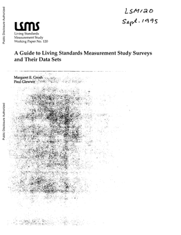 A Guide to Living Standards Measurement Study Surveys and Their Data Sets