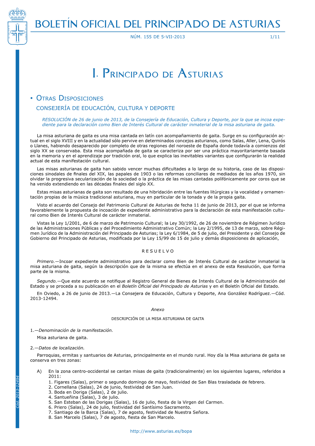 Boletín Oficial Del Principado De Asturias