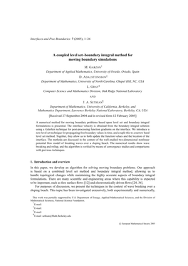A Coupled Level Set–Boundary Integral Method for Moving Boundary Simulations
