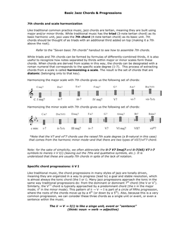 Basic Jazz Chords & Progressions