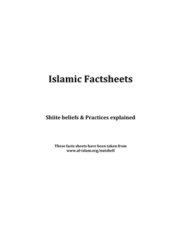 Islamic Fact Sheets