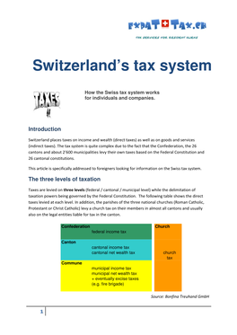 Switzerland's Tax System