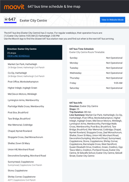 647 Bus Time Schedule & Line Route