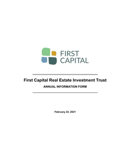 First Capital Real Estate Investment Trust ANNUAL INFORMATION FORM ______