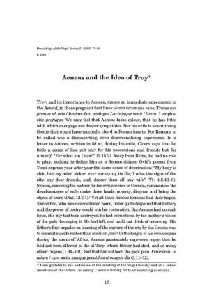 Aeneas and the Idea of Troy *