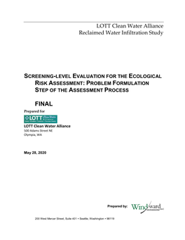 Screening Evaluation for the Ecological Risk Assessment