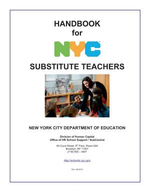 Substitute Teacher Handbook (2014 – 2015)