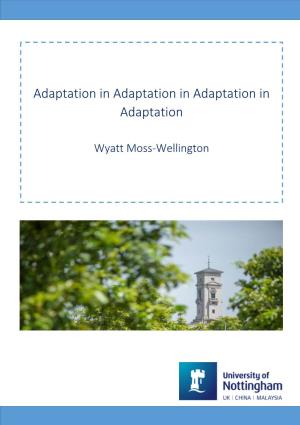 Adaptation in Adaptation in Adaptation in Adaptation