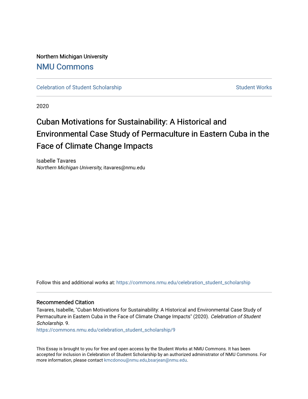 Cuban Motivations for Sustainability: a Historical and Environmental Case Study of Permaculture in Eastern Cuba in the Face of Climate Change Impacts