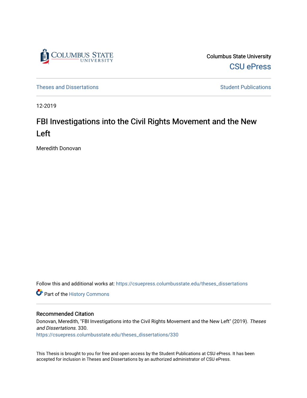 FBI Investigations Into the Civil Rights Movement and the New Left