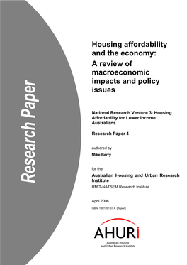 A Review of Macroeconomic Impacts and Policy Issues