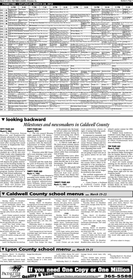 Milestones and Newsmakers in Caldwell County