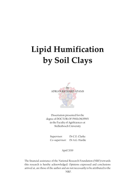 Lipid Humification by Soil Clays