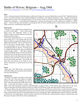 Battle of Wavre, Belgium – Aug 1944 (By Justo Perez , for Use with BKC Rules )