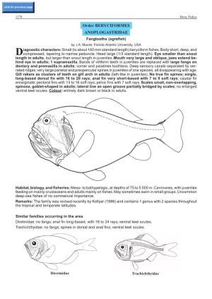 Order BERYCIFORMES ANOPLOGASTRIDAE Fangtooths (Ogrefish) by J.A