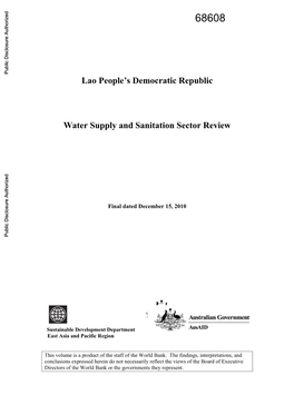 Investments in Urban Water Supply 1999 – 2014
