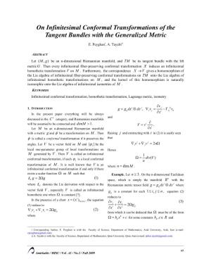On Infinitesimal Conformal Transformations of the Tangent Bundles with the Generalized Metric