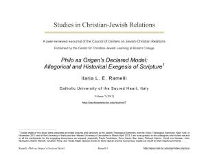 Studies in Christian-Jewish Relations