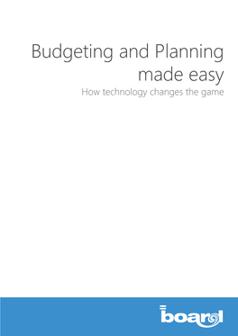 Budgeting and Planning Made Easy How Technology Changes the Game