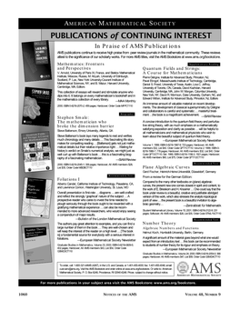 PUBLICATIONS of CONTINUING INTEREST