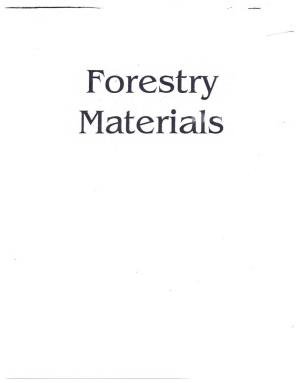 Forestry Materials Forest Types and Treatments