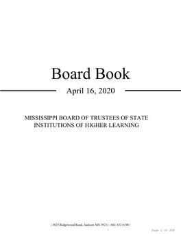 Board Book April 16, 2020