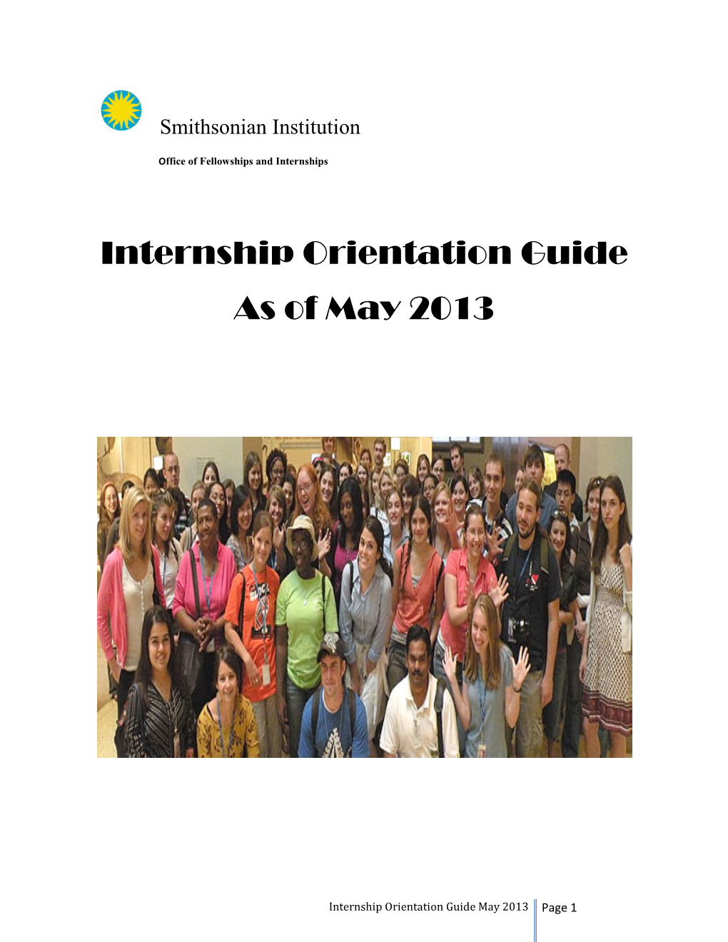 Internship Orientation Guide As of May 2013