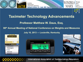 Taximeter Technology Advancements