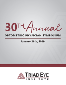 OPTOMETRIC PHYSICIAN SYMPOSIUM January 26Th, 2019